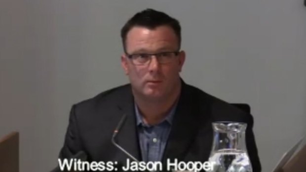 Jason Hooper during evidence to trade unions royal commission.