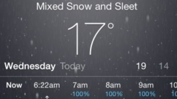 Apple's inbuilt weather app is inaccurate. Thanks to our reader Natalie for this screenshot.