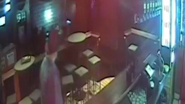 CCTV footage from Inflation nightclub obtained by Fairfax Media shows officers confronting the couple.