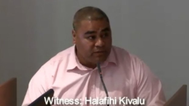 Halafihi Kivalu gives evidence to the royal commission.