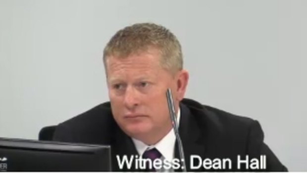 CFMEU ACT's Dean Hall gives evidence at the Royal Commission into Trade Union Governance and Corruption before Commissioner Dyson Heydon earlier this year.
