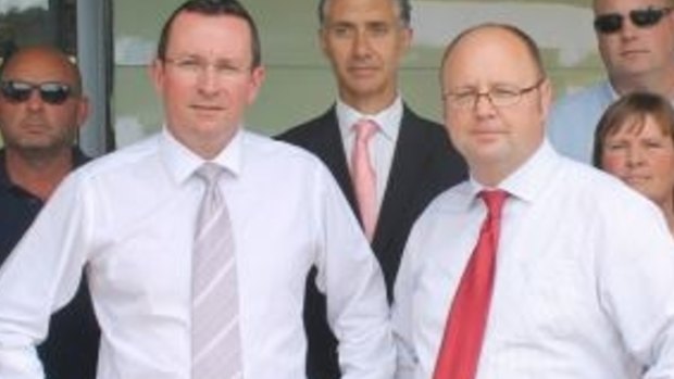 Barry Urban (right) with Mark McGowan on the campaign trail.