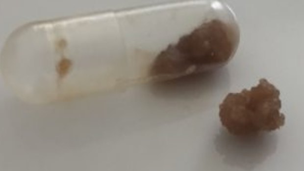 A sample of a drugs sent from Melbourne to a Spanish testing lab.