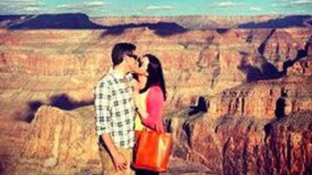 Brittany Maynard with her husband Dan Diaz at the Grand Canyon.