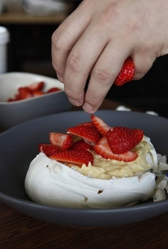 12. Top the custard with fresh fruit. 