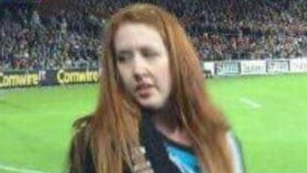 A photo posted to Facebook, purportedly showing the woman who threw a banana at footballer Eddie Betts on Saturday night.