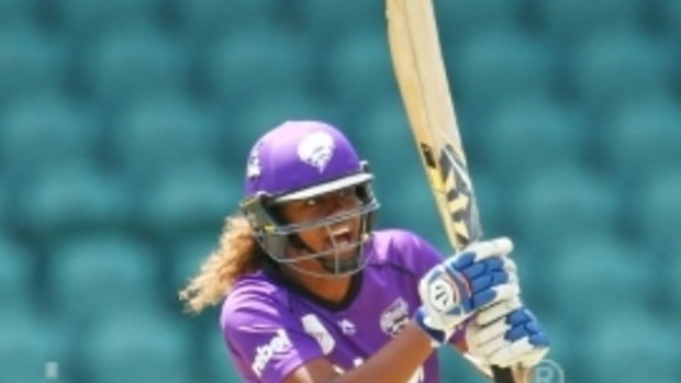Like a Hurricane: Hayley Matthews thrashed 77 in the Hobart Hurricanes' 30-run win over Melbourne Stars in the Women's Big Bash League on Sunday.