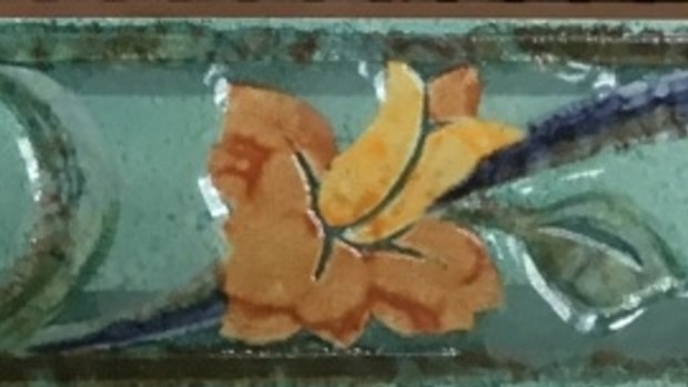 A detail from one of the tiles found inside the suitcase and at the Fremantle Traffic Bridge. 