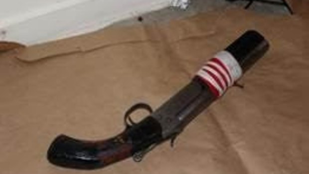 The sawn-off shotgun that was found in a Ngunnawal home, in an image provided by police.