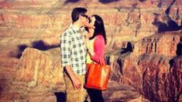 Brittany Maynard with her husband Dan Diaz at the Grand Canyon.