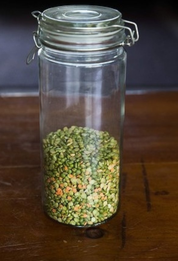 12 Jars of grains and pulses end up being tipped into cassoulets and soups. 

