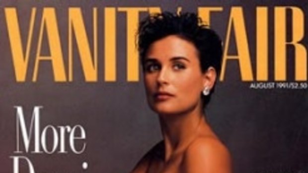 <i>Vanity Fair</i>'s August 1991's cover, featuring Annie Liebowitz's photo of a seven-months-pregnant Demi Moore, caused a scandal.