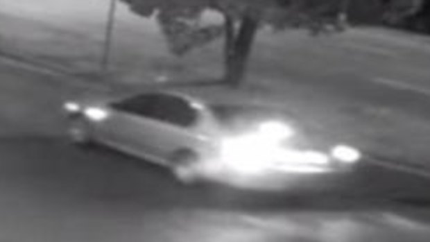 CCTV image of Ford Falcon sedan used as getaway car in Bentleigh East arson attack.   