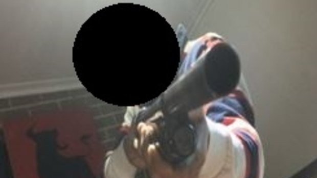 An image allegedly found on the phone of the man with a shotgun