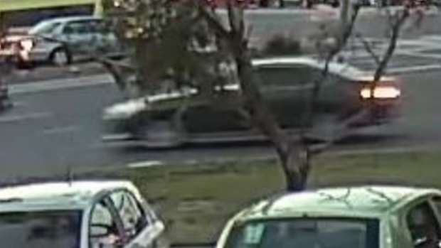 CCTV footage shows the two cars speeding around a corner.