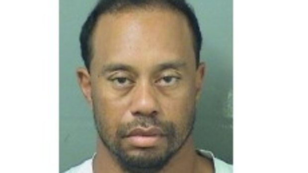 Tiger Woods' mugshot after being arrested on a DUI charge.