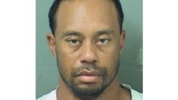 Tiger Woods' mugshot after being arrested on a DUI charge.