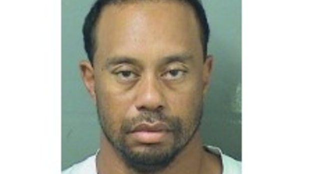 Tiger Woods' mugshot after being arrested on a DUI charge.