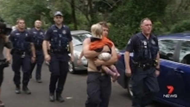 Back to safety - the toddler is found unharmed. 