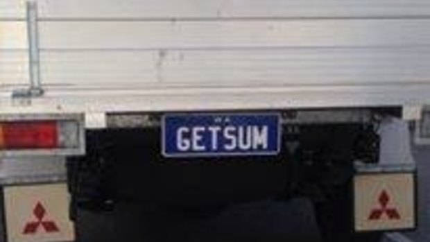 One of WA's personalised number plates. 
