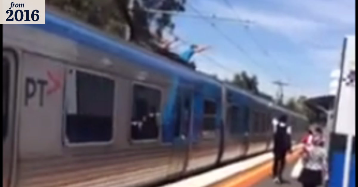 Video shows train surfers laughing, waving at onlookers