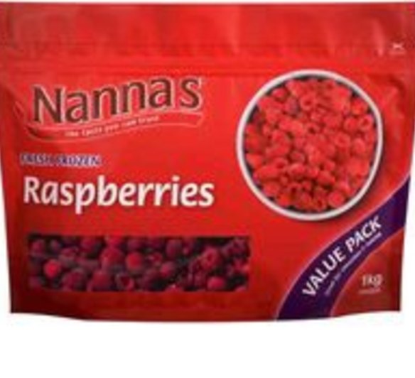 Recalled: Nanna's frozen raspberries.