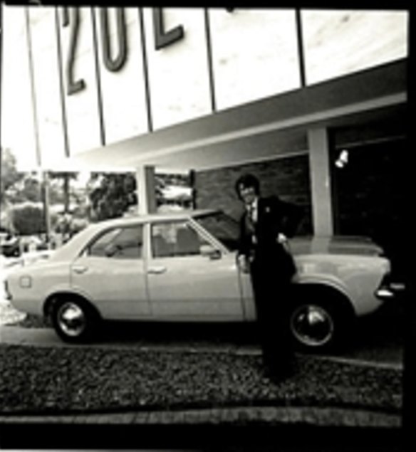 Gary O'Callaghan outside the 2UE studios in the seventies.