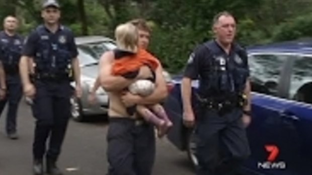 Back to safety - the toddler is found unharmed. 