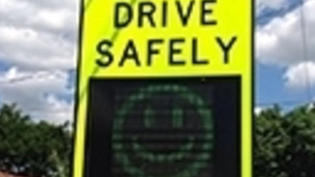 Smiley speeding sign on a Brisbane street.
