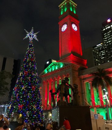 Brisbane Christmas tree lights up King George Square as big crowd