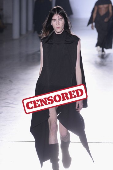 Fashion designer Rick Owens puts men's genitals on the catwalk for