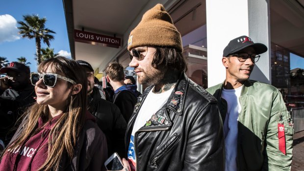 Die hard fans camp overnight for Louis Vuitton Supreme collaboration