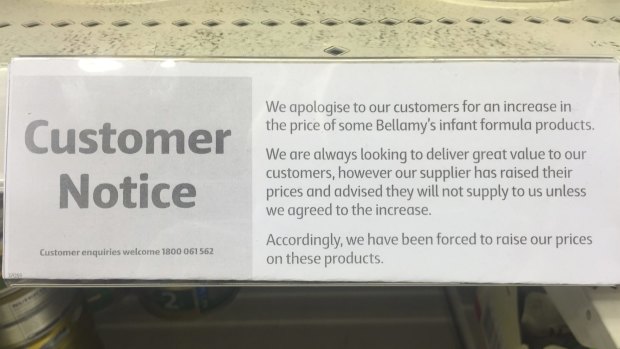 Coles bellamy's outlet organic formula
