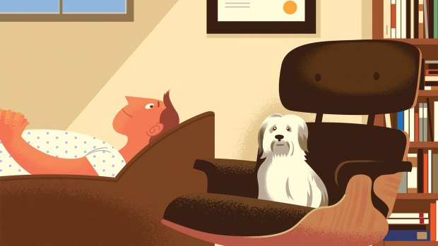 Therapist with therapy dog discount