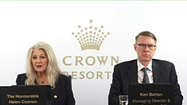 Crown chair Helen Coonan and chief executive Ken Barton tell shareholders they are reformers.