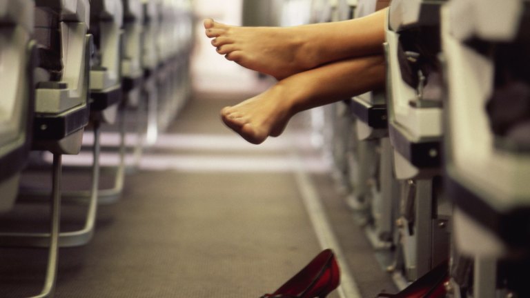 Travel etiquette Should you take your shoes off on a flight