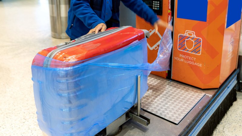 Cost of wrapping luggage at airport hot sale