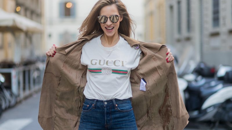 Celebrities wearing shop gucci t shirt