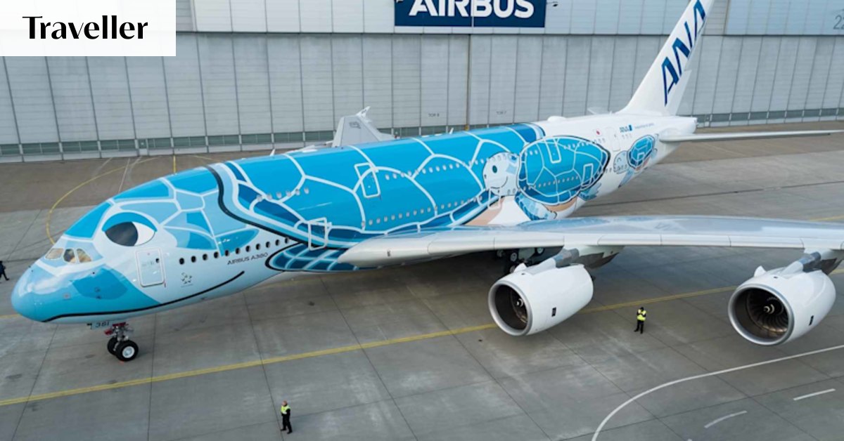 ⑩Air busA380／Blue Turtle1/230=約30cm 1:160 ANA Airlines Airbus A380 Blue Flying Turtle “FLYING HONU