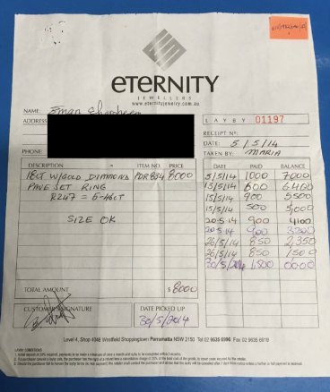Company that top rings receipts