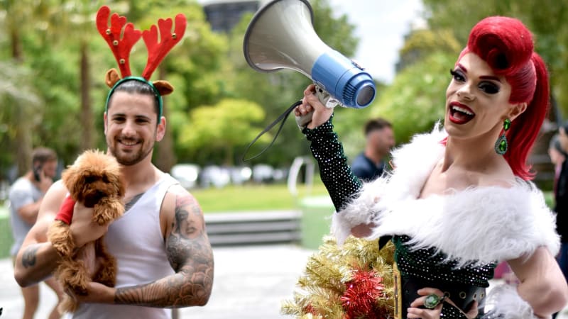 Drag queens replace Santa on Chapel Street this Christmas