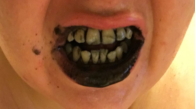 Brushing sales with charcoal
