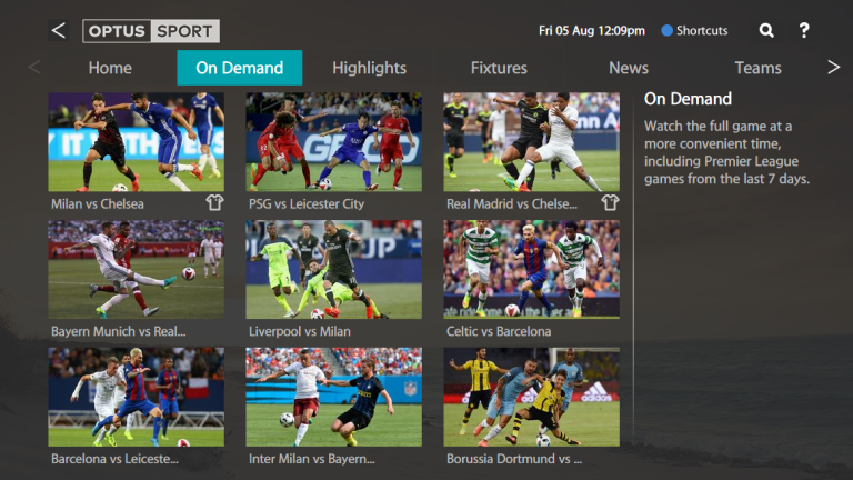 Optus sport tv best sale guide