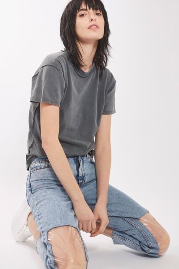 Topshop clear hot sale plastic jeans