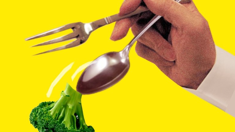 The Empty Plate Grab a fork and spoon in one hand and help yourself