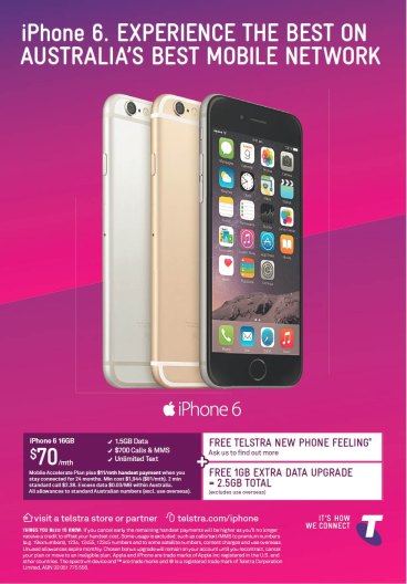 Telstra Fined 100 000 Over Misleading Iphone 6 Advertisement