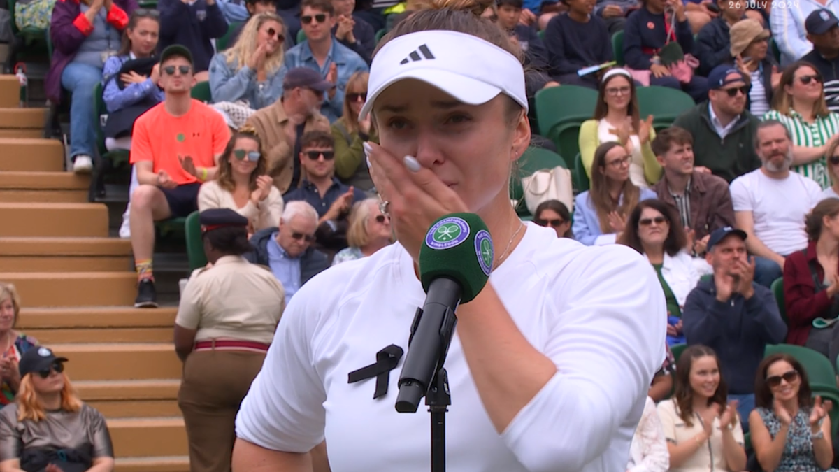 Wimbledon 2024: Elina Svitolina breaks down during on-court interview