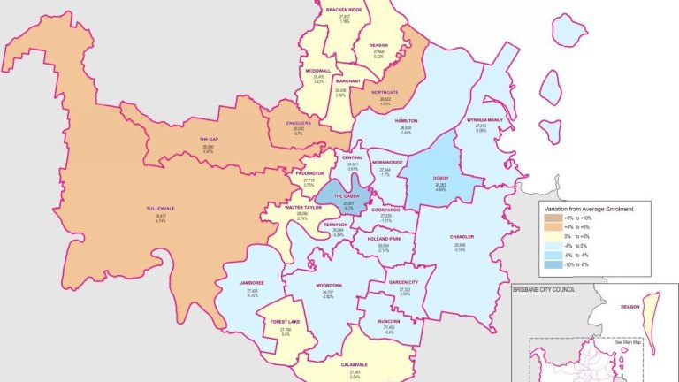 brisbane city council map Labor Pleased With Proposed New Brisbane City Council Ward Boundaries brisbane city council map