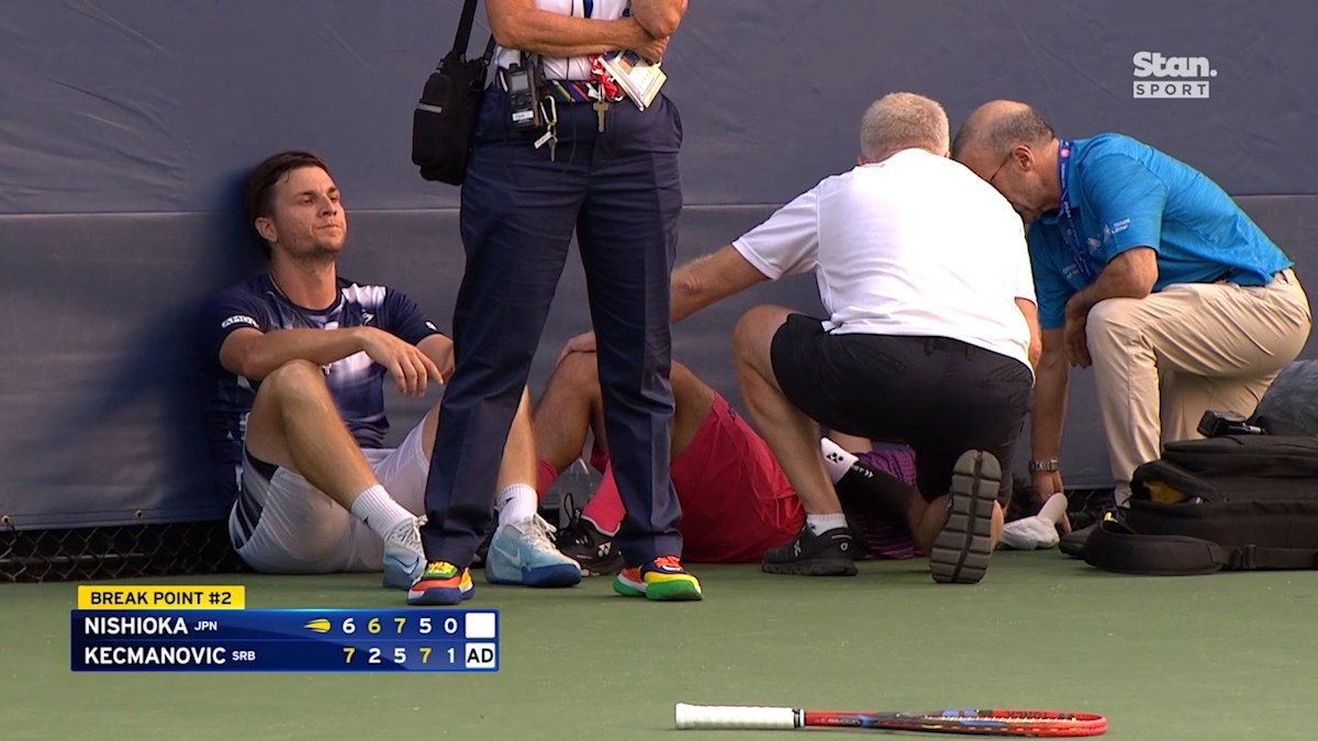 US Open 2024: Yoshihito Nishioka collapses on court against Miomir