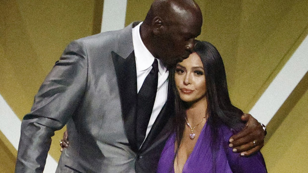 Kobe Bryant Basketball Hall of Fame induction Vanessa Bryant speech Michael Jordan watches on